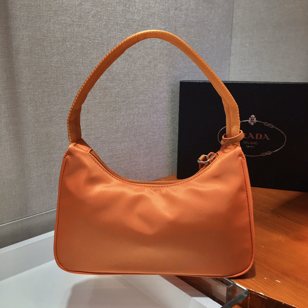 Prada Mini Re Nylon Re Edition 2000 Hobo Bag Handbag Orange 1NE515